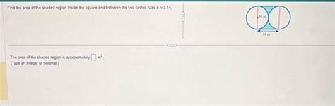 Solved Find the area of the shaded region inside the square | Chegg.com