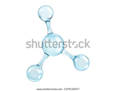 Glass Molecule Model Reflective Refractive Abstract Stock Vector