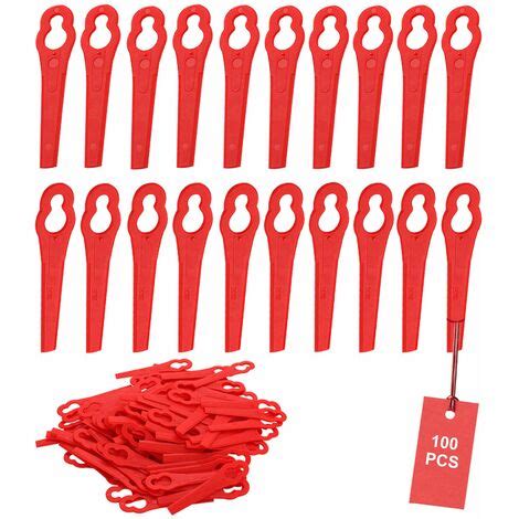 Lot De Lames De Rechange En Plastique Pour Coupe Bordure Rouge