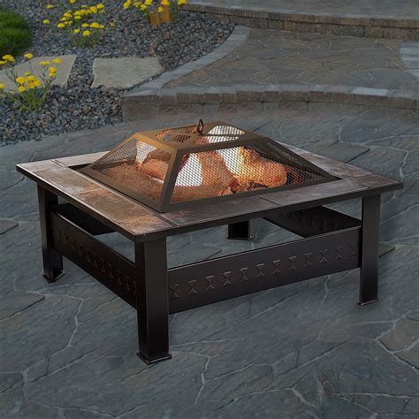 Customer Reviews Pure Garden Fire Pit Set Wood Burning Pit With Spark