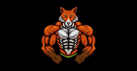 Muscular Fox Fox Sticker Teepublic