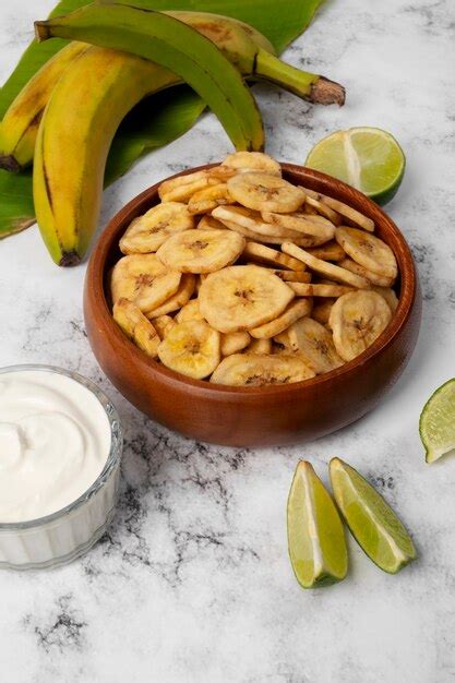 Free Photo | Still life of recipe with plantain banana