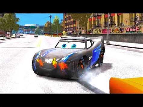 Gta Jackson Storm Lightning Mcqueen Crash Testing Gta Iv Disney