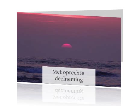 Kaart Met Oprechte Deelneming Met Foto Van Zee