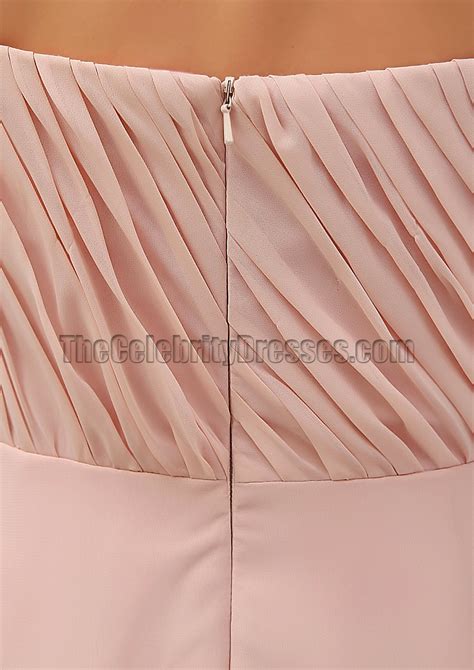 Pearl Pink Strapless Bridesmaid Dresses Prom Gown Thecelebritydresses