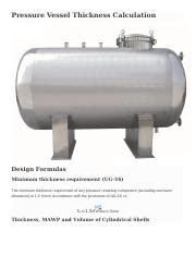 Pressure Vessel Thickness Mawp Calculation Formulas Design