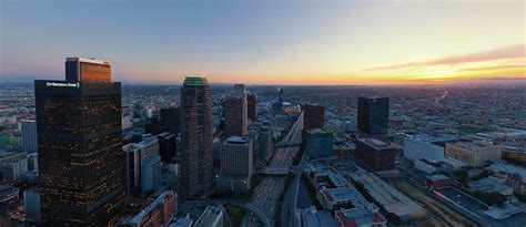 Los Angeles At Dusk Ca Usa 360° Aerial Panoramas 360° Virtual