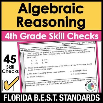 Florida B E S T Standards Th Grade Math Review Worksheets Ma Ar