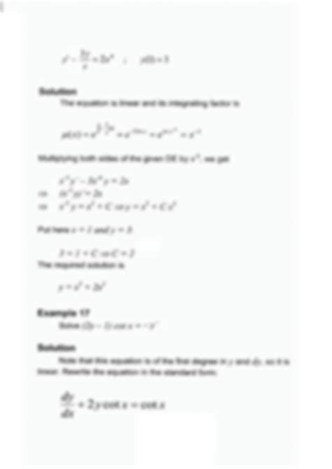 Solution First Order Linear And Bernoullis Differential Equations