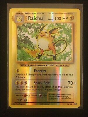 Pok Mon Xy Evolutions Raichu Reverse Holo Rare Nm Ebay