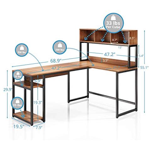 Vipek L Shaped Desk With Hutch Large Computer Desk Gaming Table Pc