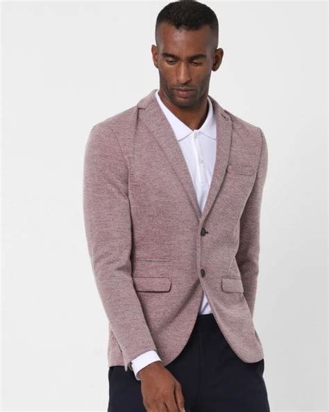 Buy Heathered Slim Fit Single Breasted Blazer Online At Best Prices In