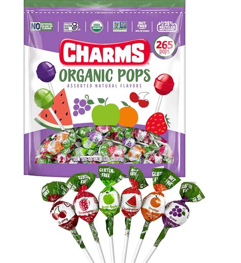 Amazon.com : Charms Organic Pops (265 Count) – USDA Organic Fruit Candy