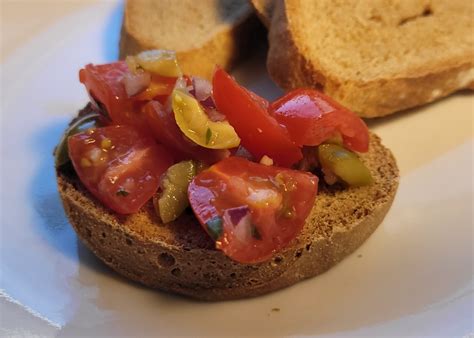 Olive And Tomato Bruschetta Heather Leno Recipes