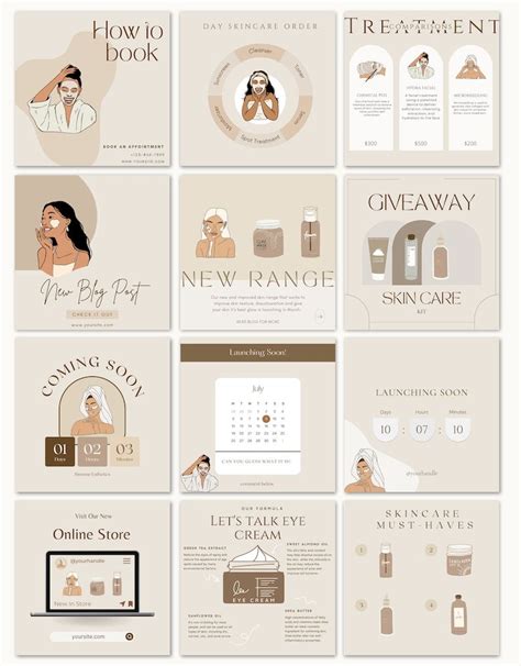 Esthetician Instagram Post Templates Spa Instagram Post Etsy Israel