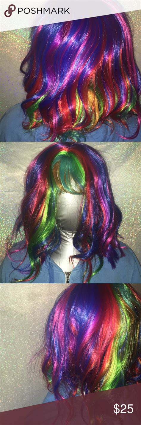 Rainbow wig 6ix9ine Inspired Halloween Wig | Rainbow wig, Halloween wigs, Wigs