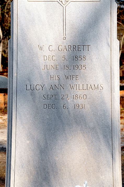 Lucy Ann Williams Garrett 1860 1931 Homenaje De Find A Grave