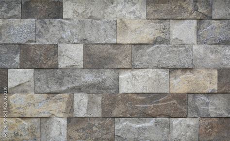 Close-up modern grey stone tile texture brick wall Stock Photo | Adobe ...