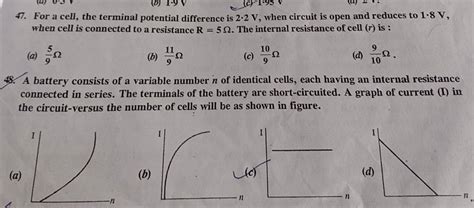 A Battery Consists Of A Variable Number N Of Identical Cells Each Having