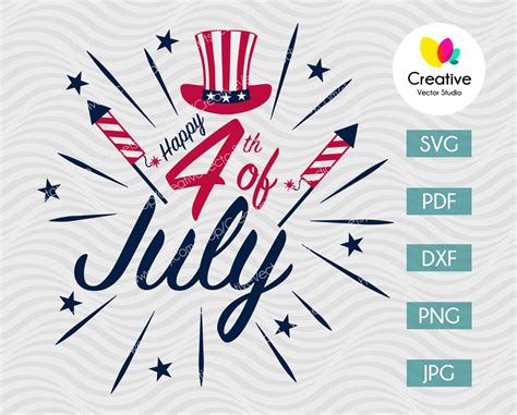 Happy 4th Of July Svg Cut File Image Creative Vector Studio