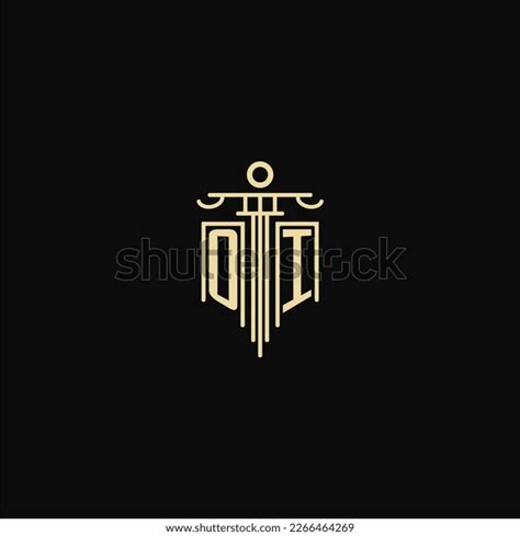 Oi Initial Monogram Lawyers Logo Pillar Stock Vector Royalty Free