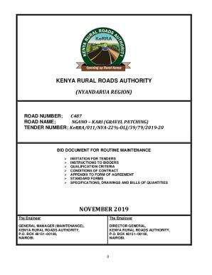 Fillable Online Kenya Rural Roads Authority Nyandarua Region Fax