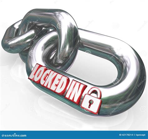 Locked In Words Chain Links Commitment Contractual Obligation Stock