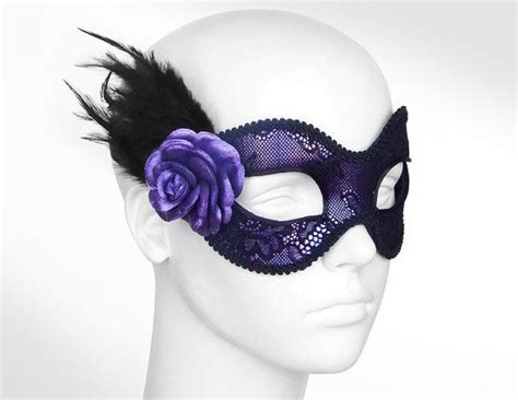 Metallic Purple And Black Lace Masquerade Mask By Soffitta Lace