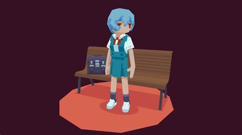 Rei Ayanami Evangelion [polygon Pixel Art] 3d Model By Henrylutece [a4e0a00] Sketchfab