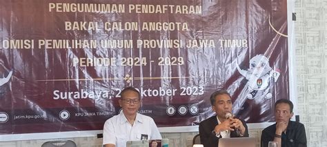 Pendaftaran Bacalon Anggota Kpu Jatim Resmi Dibuka Hari Ini Secara