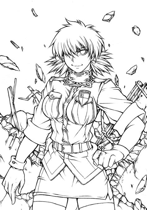 Seras Victoria Lineart By Xxcrossmaniac On Deviantart