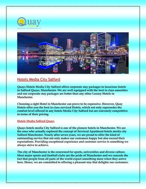 Hotels Media City Salford | PDF