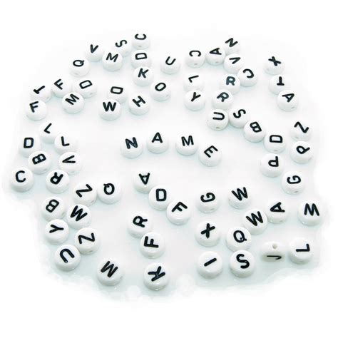 Mix Buchstaben Perlen X Mm Wei Schwarz Alphabet Abc Namen