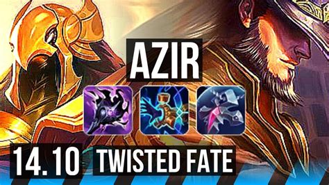 Azir Vs Twisted Fate Mid 78 Winrate Quadra Godlike 1037 Kr