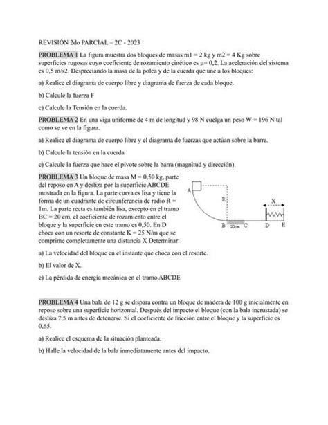 Modelo Segundo Parcial F Sica I Resuelto Y Explicado Jazmine