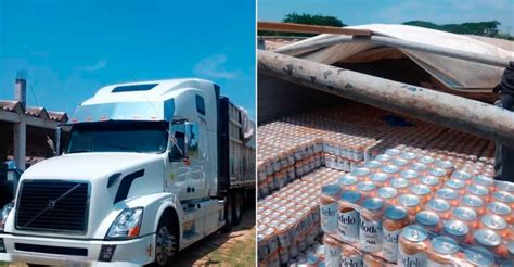 Tráiler con cargamento de cerveza pirata es decomisado en Oaxaca