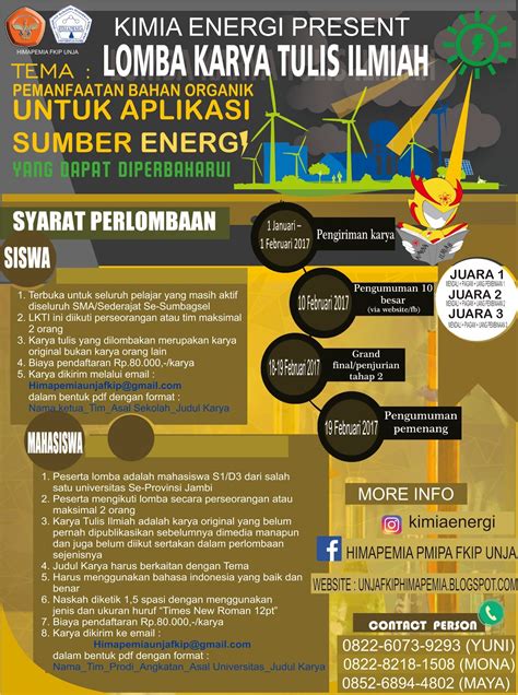 Lomba Karya Tulis Ilmiah Kimia Energi 2017