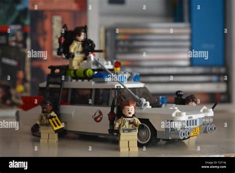 Photo of the ECTO-1 LEGO set 21108 with minifigures Stock Photo - Alamy