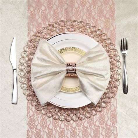 Efavormart 14 Gold Wired Metal Charger Plate With 118 Acrylic Crystal Beads For Weddings Events