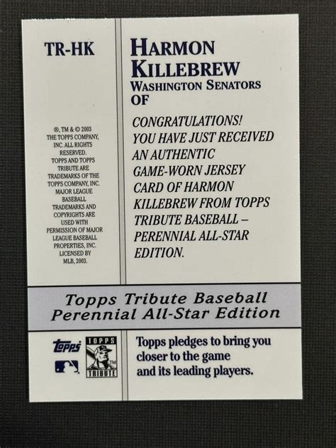 Topps Tribute Perennial All Star Edition Tr Hk Harmon Killebrew