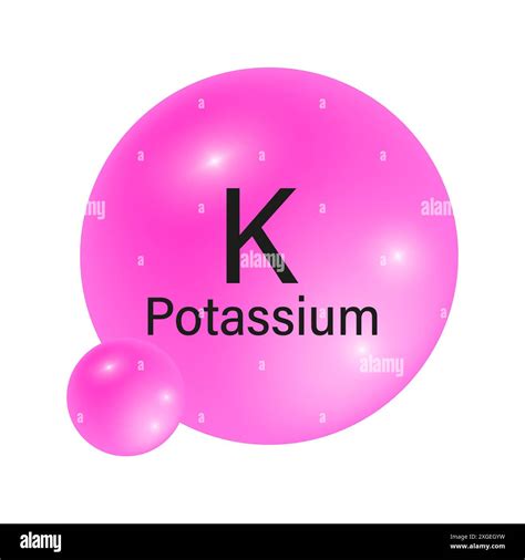 Potassium Element Icon Pink Gradient Sphere Atomic Symbol K Vector Illustration Stock Vector