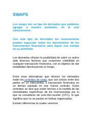 Swaps Docx Swaps Los Swaps Son Un Tipo De Derivados Que Podemos