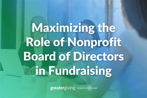 Maximizing The Role Of Nonprofit Board Of Directors In Fundraising