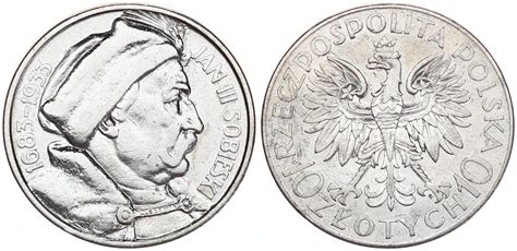 Polen Polska 10 Zlotych 1933 10 Zloty Johann Sobieski Ss MA Shops