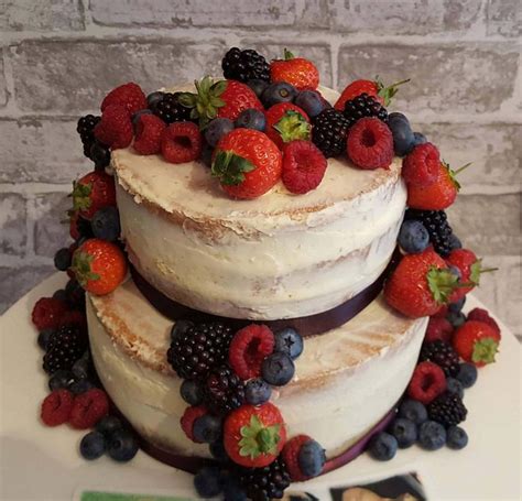 Semi Naked Fruit Cake Decorated Cake By SwissMiss Cakes CakesDecor