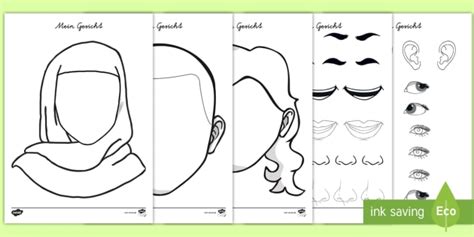 Verschiedene Gesichter Vorlagen Anmalbilder (teacher made)