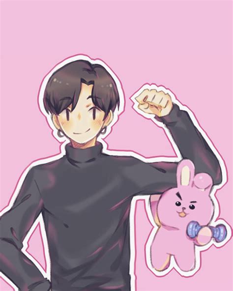 quick draw of bts and their bt21 characters!!