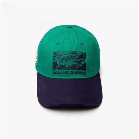 Lacoste Roland Garros Edition Printed Cap Green Navy Strefa Tenisa