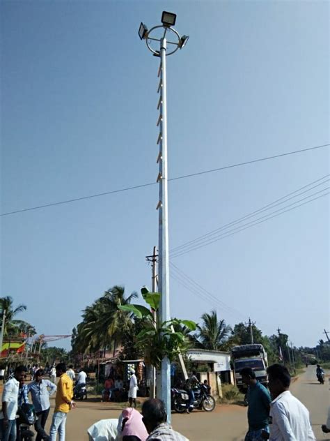 Mild Steel Round MS High Mast Lighting Pole For Outdoor 12 M At Rs