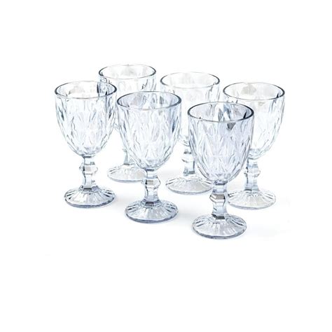 6 Taça Diamante Copo Vidro Transparente Bico De Jaca 300ml Shopee Brasil